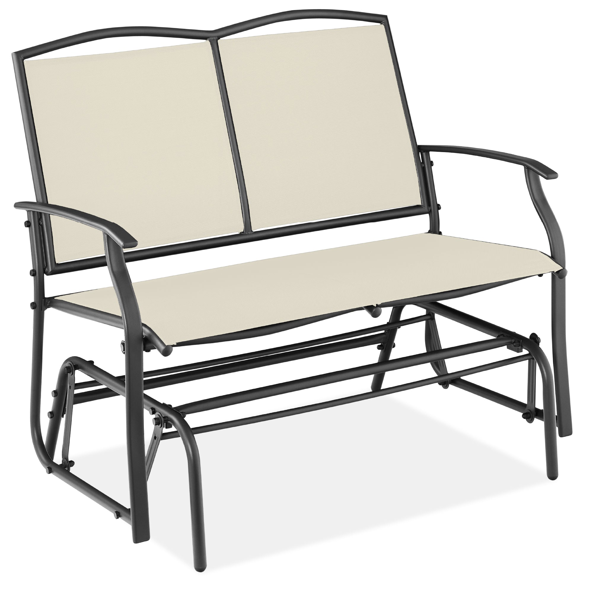 2-Person Patio Loveseat Swing Glider Bench Rocker w/ Armrests