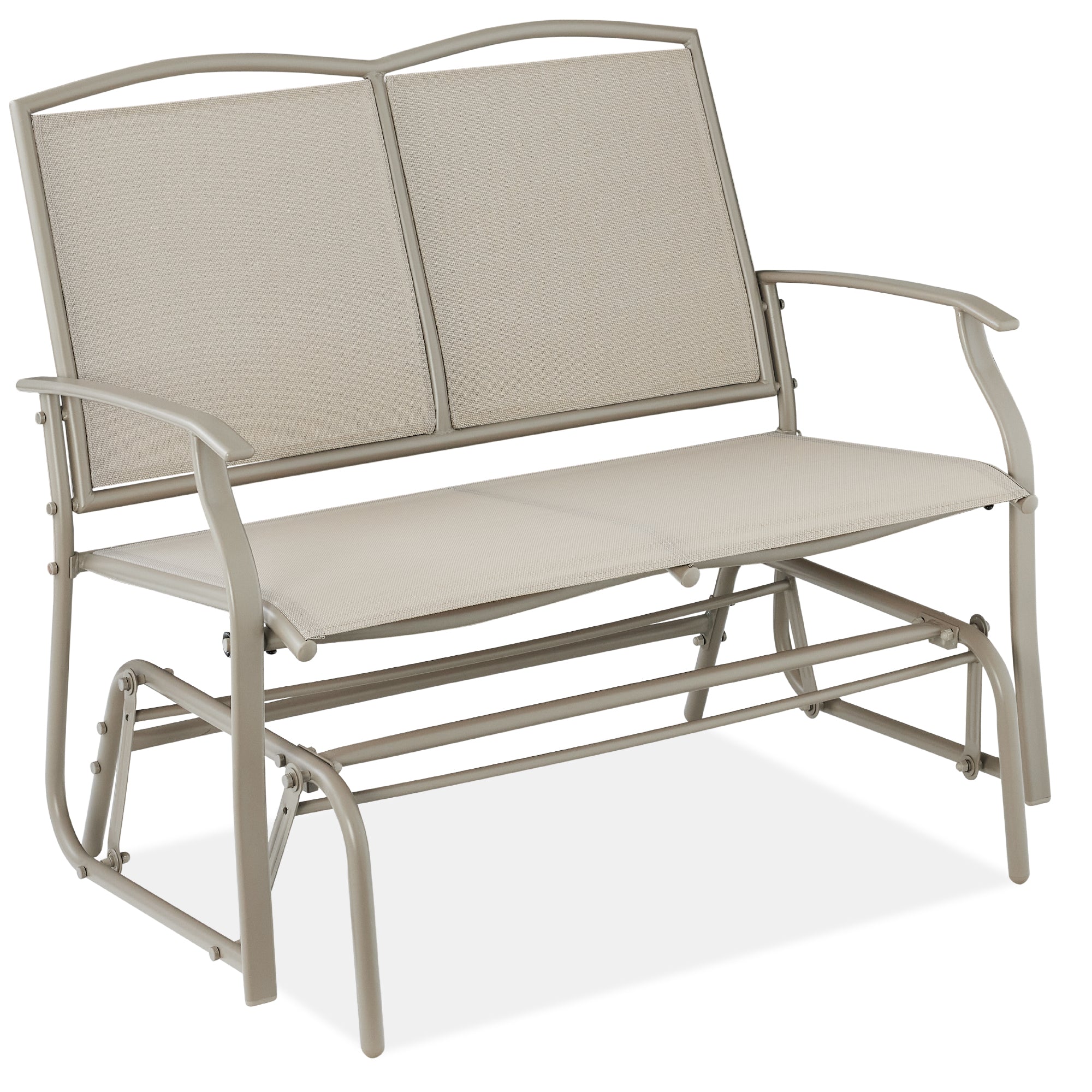 2-Person Patio Loveseat Swing Glider Bench Rocker w/ Armrests