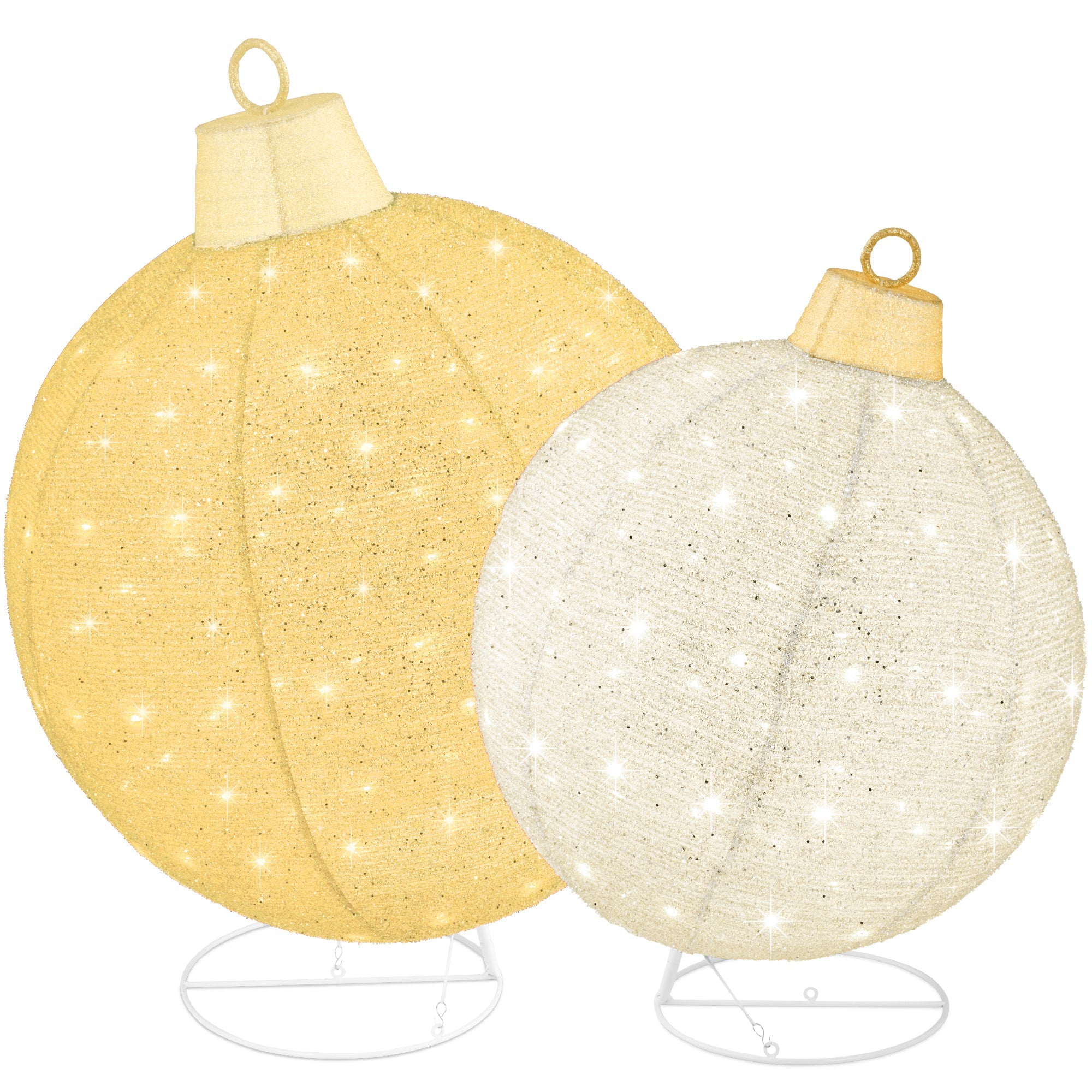 2pc Lighted Pop-Up Christmas Ornaments Decoration w/ 180 LED Lights Stand