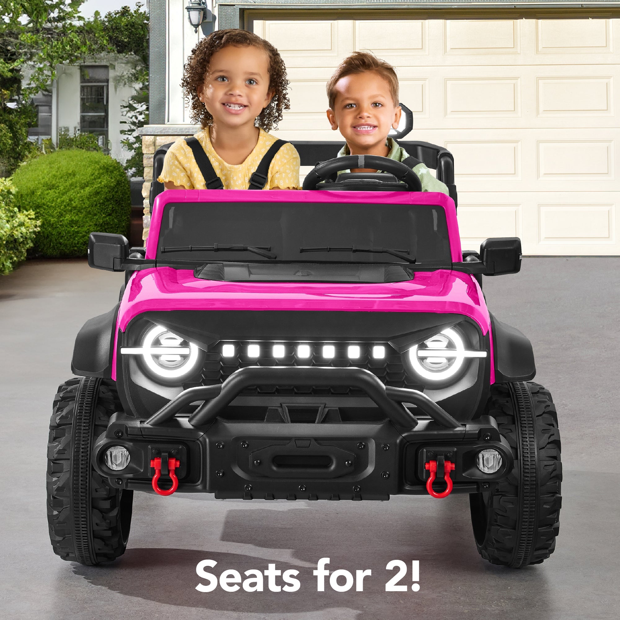24V 2-Seater Electric Ride-On Car Truck w/ Parent Control Bluetooth