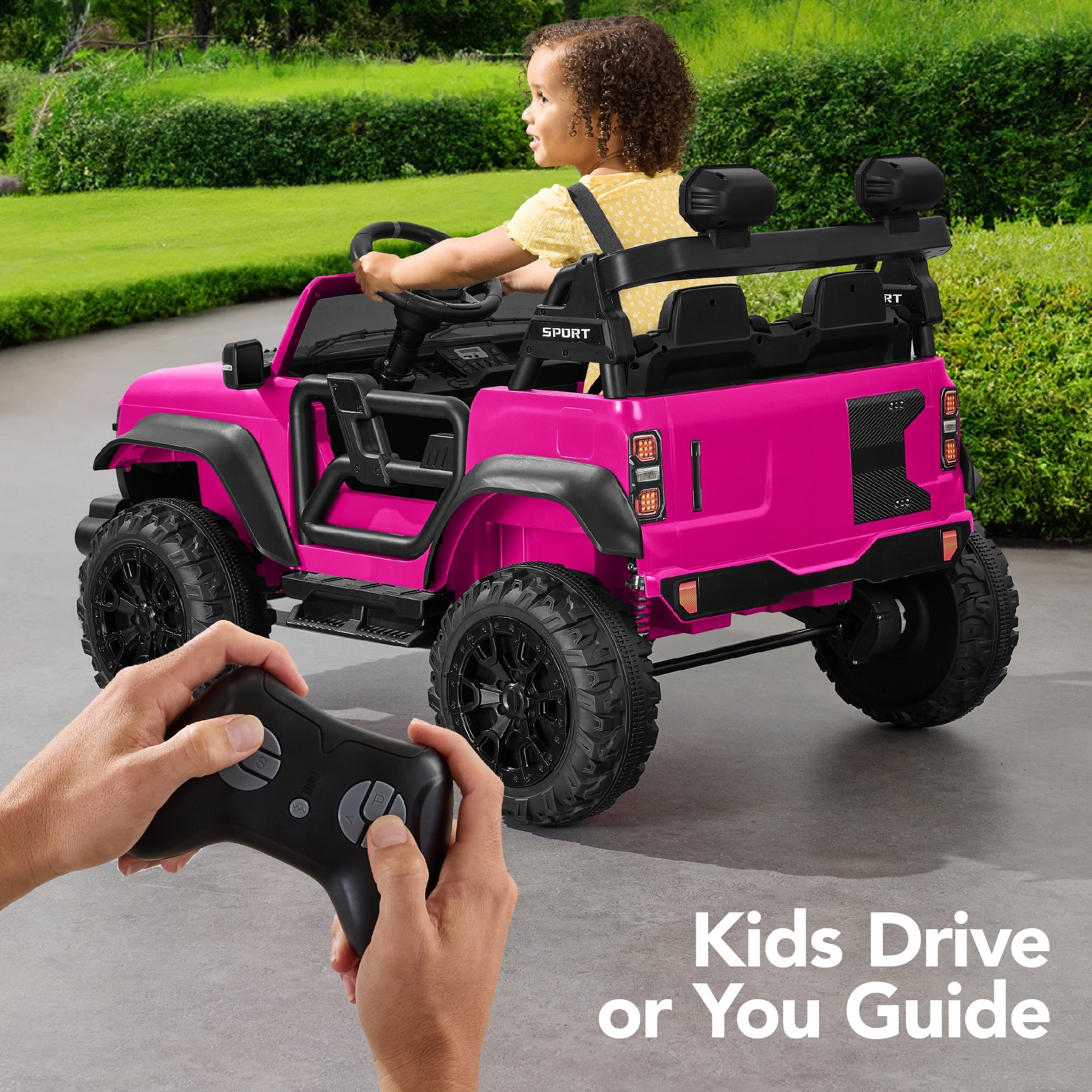 24V 2-Seater Electric Ride-On Car Truck w/ Parent Control Bluetooth