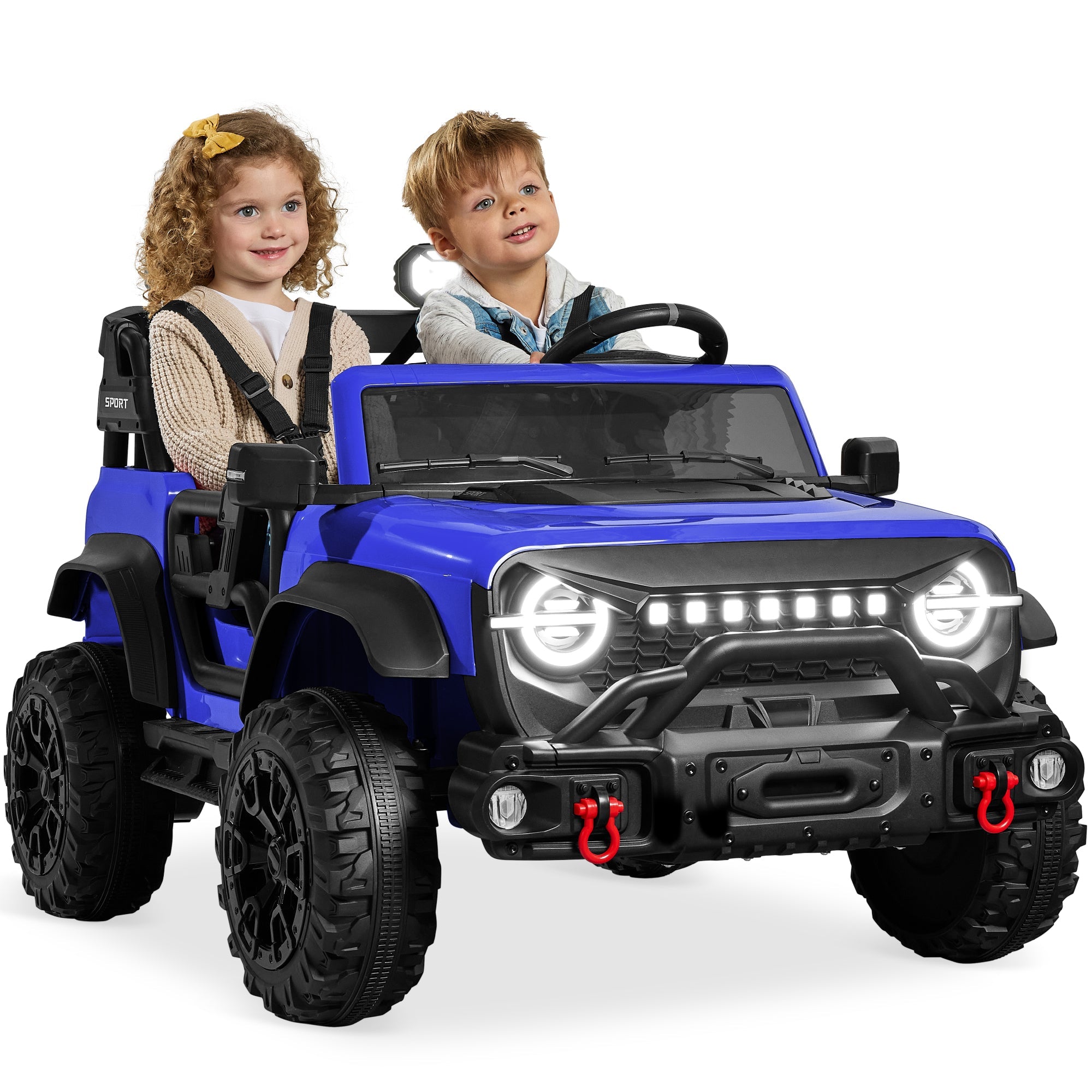 24V 2-Seater Electric Ride-On Car Truck w/ Parent Control Bluetooth