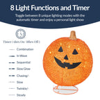 2pc Lighted Pop-Up Outdoor Halloween Holiday Pumpkin Set w/ 130 LED Lights